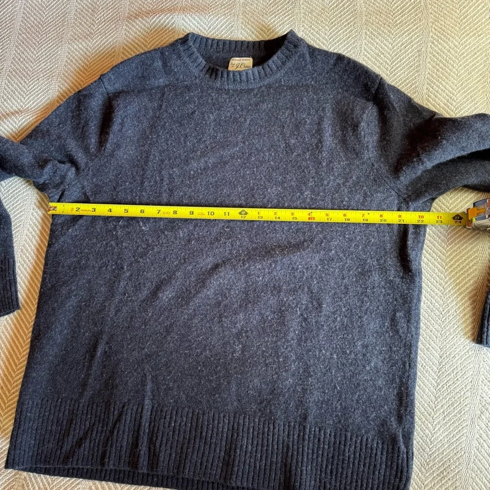 J Crew Rugged Merino Blend Sweater Crewneck,‎ Blue Marled, Size L/XL